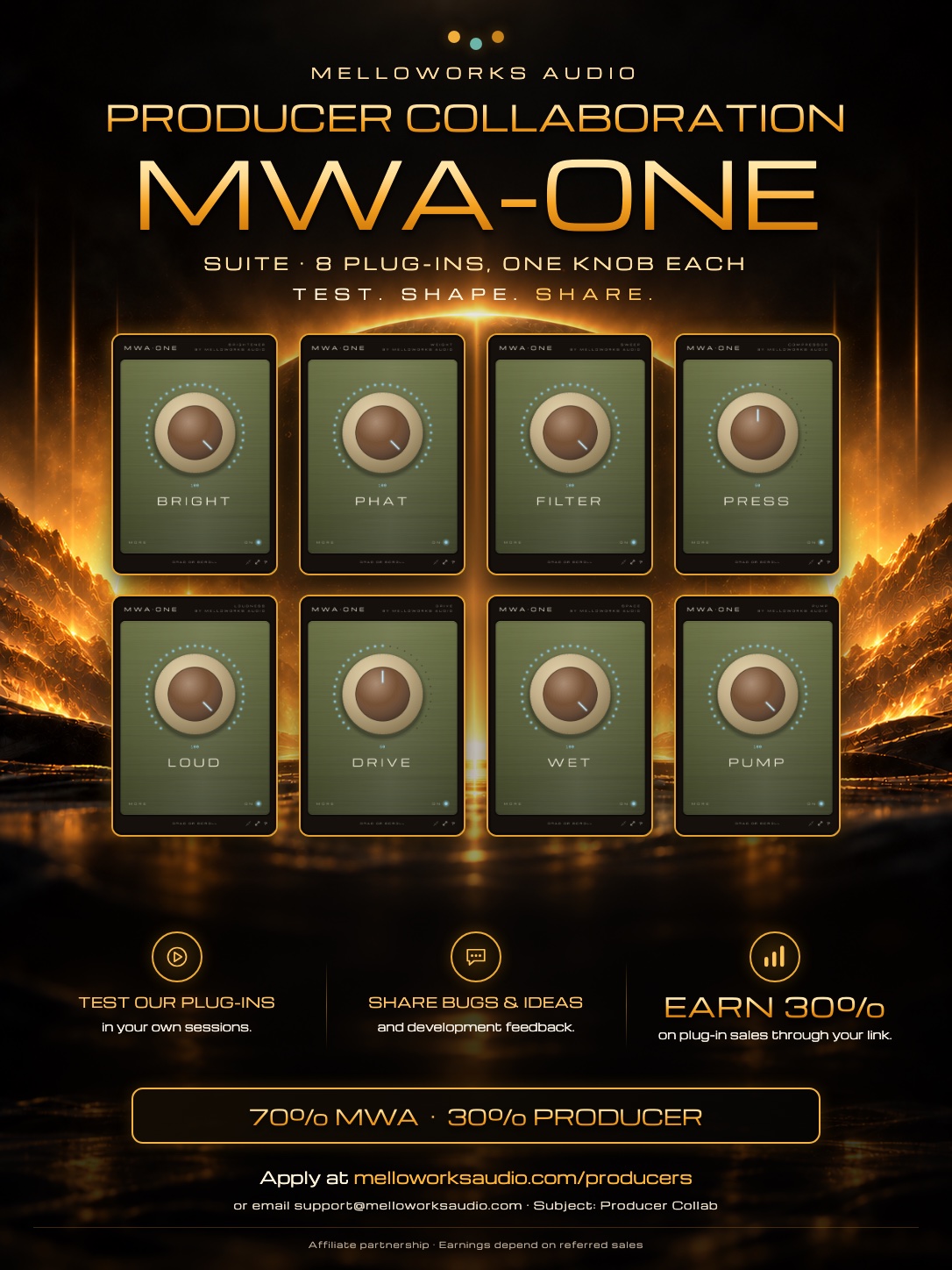 MWA-ONE Suite producer collab flyer